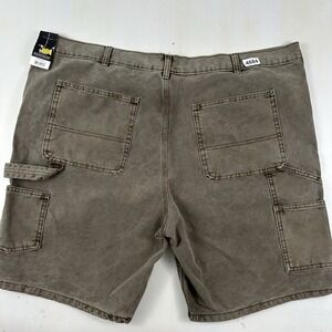 New No Boundaries Men's Carpenter‎ Shorts 44x9 Olive Cotton Canvas Army Green